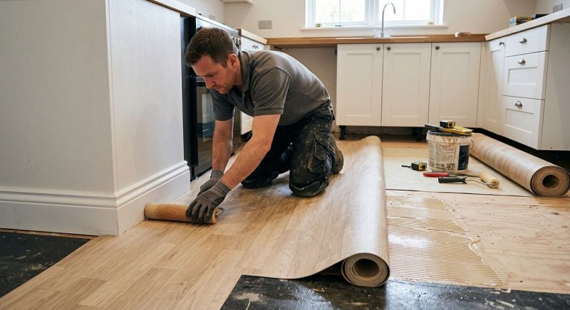 Sheet Linoleum Installation in Gloucester, MA